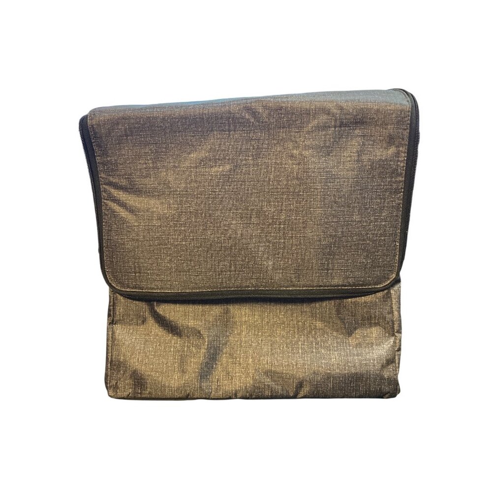 Thirty-One Foldable Insulated Thermal Lunch Tote Bag With Leak Lock Lining Brown